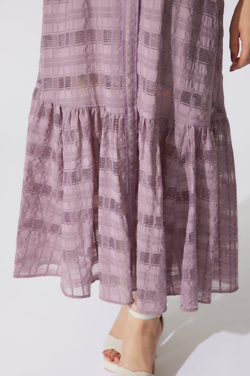 rienda「配色ロゴダブルフリルティアードワンピース」|ワンピース|