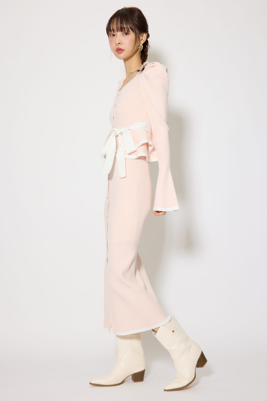 rienda「配色ペプラムタイトニットワンピース」|ワンピース|