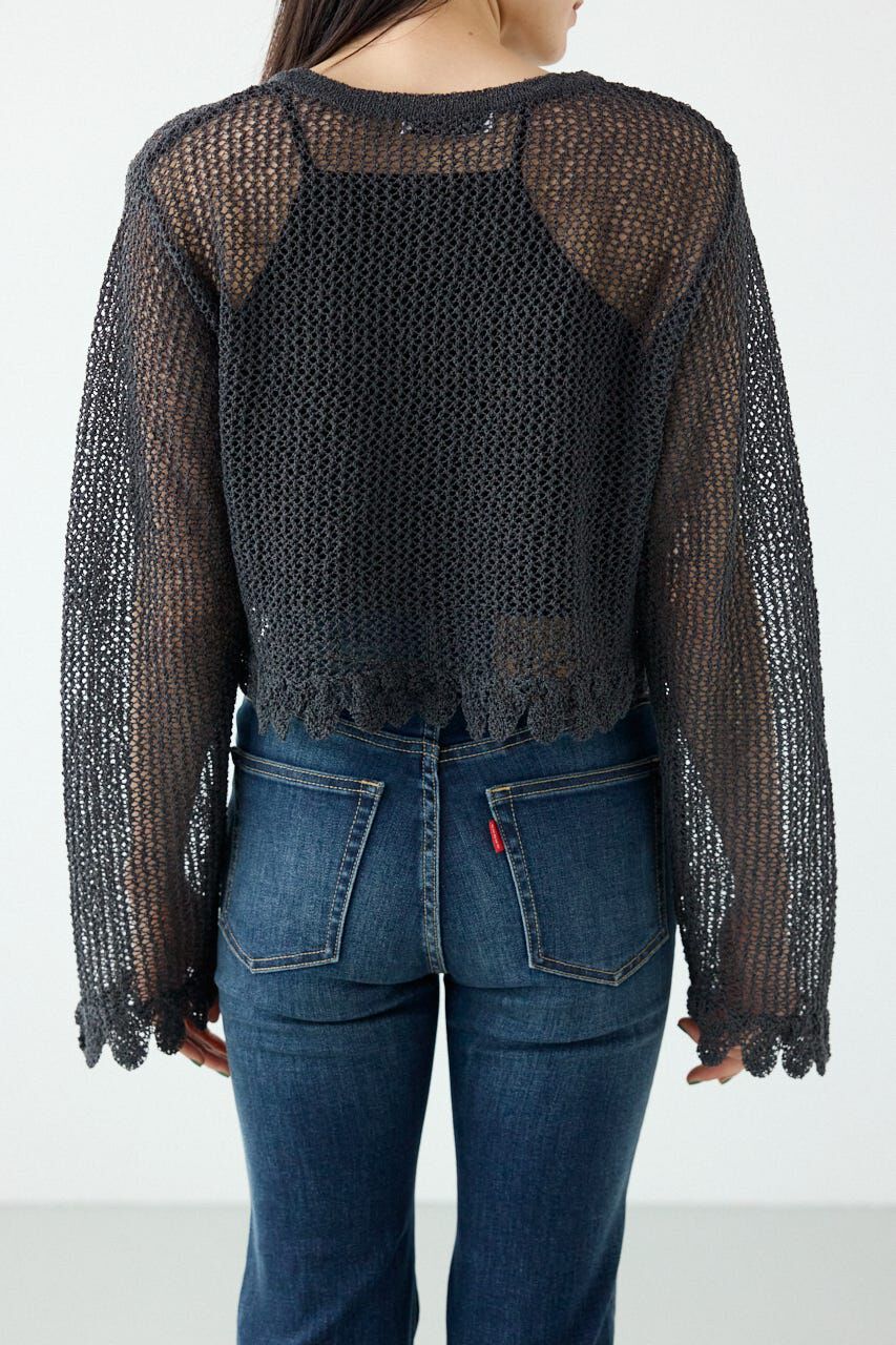 RODEO CROWNS「メッシュ柄リボンボレロ」|カーディガン|