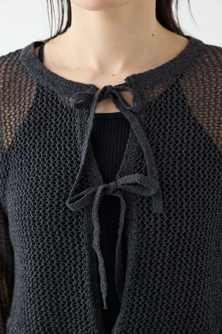 RODEO CROWNS「メッシュ柄リボンボレロ」|カーディガン|