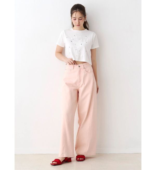 CALNAMUR「ワイドシルエットカラーパンツ」|デニム|