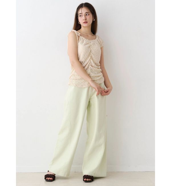 CALNAMUR「ワイドシルエットカラーパンツ」|デニム|