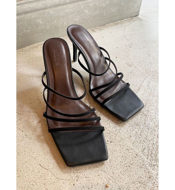 RESEXXY「ランダムラインピンヒールサンダル」|サンダル|ブラック