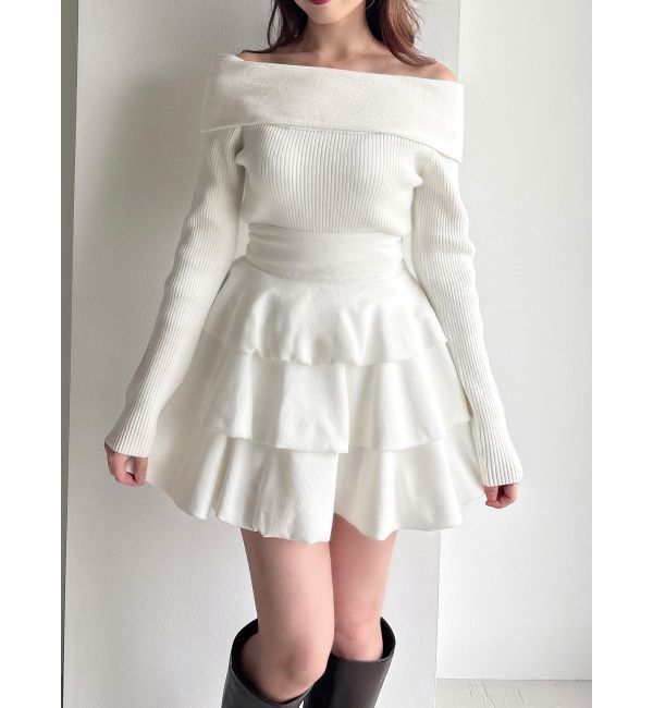 RESEXXY「リブニットオフショルトップス」|ニット・セーター|