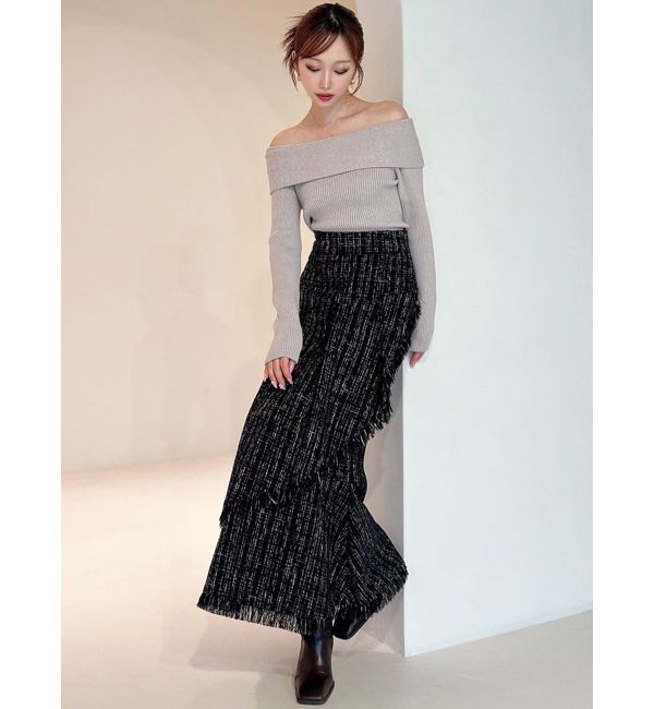 RESEXXY「リブニットオフショルトップス」|ニット・セーター|