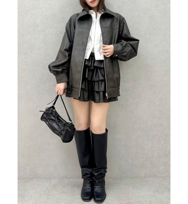 dazzlin「オーバーフォルムフェイクレザーブルゾン」|ブルゾン・スタジャン|