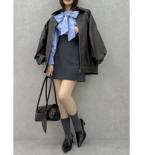 dazzlin「オーバーフォルムフェイクレザーブルゾン」|ブルゾン・スタジャン|