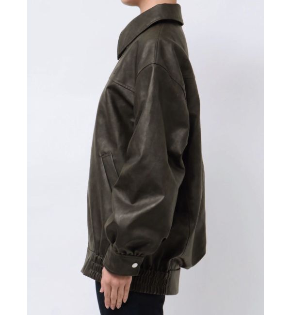 dazzlin「オーバーフォルムフェイクレザーブルゾン」|ブルゾン・スタジャン|