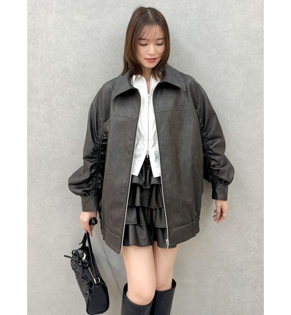dazzlin「オーバーフォルムフェイクレザーブルゾン」|ブルゾン・スタジャン|