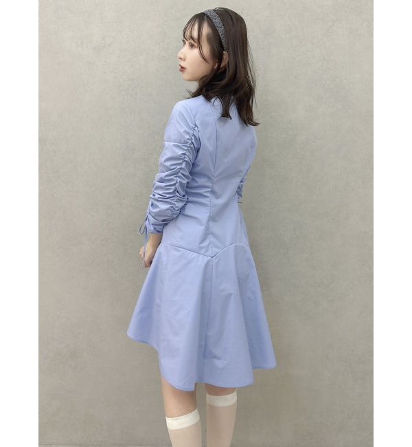 dazzlin「ギャザースリーブイレヘムシャツワンピース」|ワンピース|