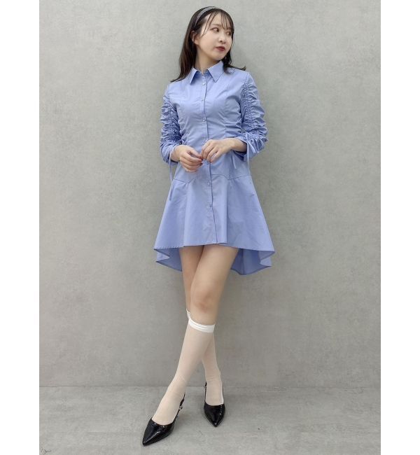 dazzlin「ギャザースリーブイレヘムシャツワンピース」|ワンピース|