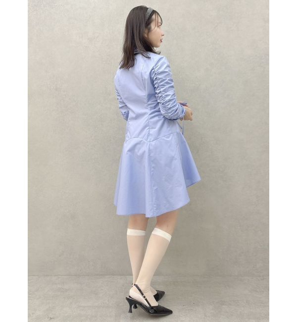 dazzlin「ギャザースリーブイレヘムシャツワンピース」|ワンピース|