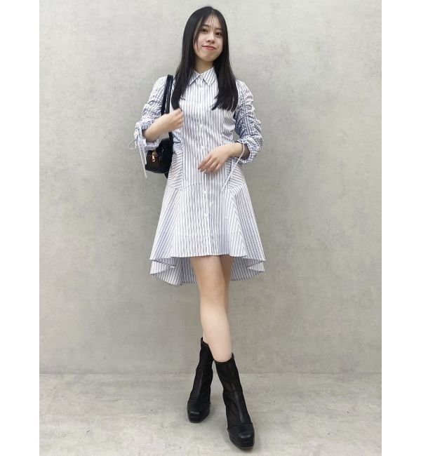 dazzlin「ギャザースリーブイレヘムシャツワンピース」|ワンピース|