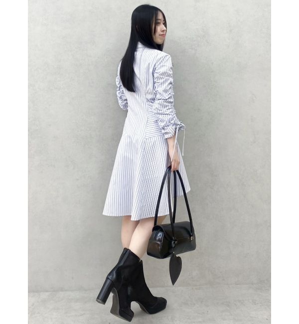 dazzlin「ギャザースリーブイレヘムシャツワンピース」|ワンピース|