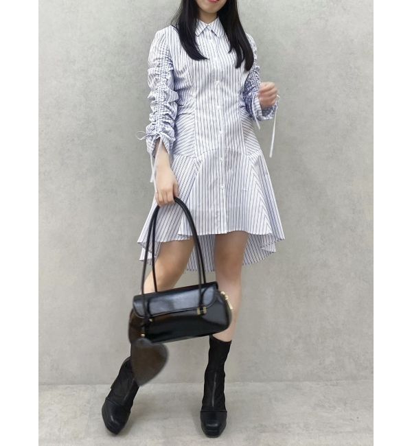 dazzlin「ギャザースリーブイレヘムシャツワンピース」|ワンピース|