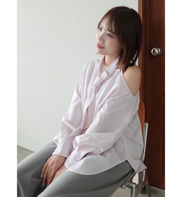 dazzlin「ネックタイシャツ」|シャツ・ブラウス|