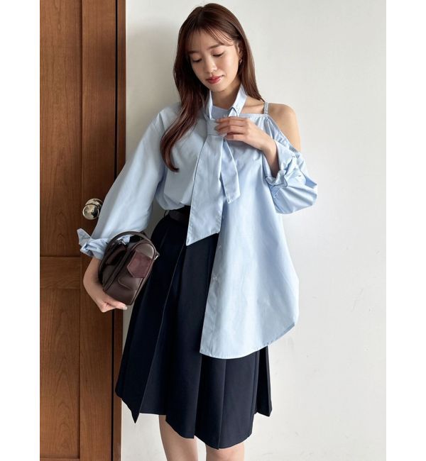 dazzlin「ネックタイシャツ」|シャツ・ブラウス|