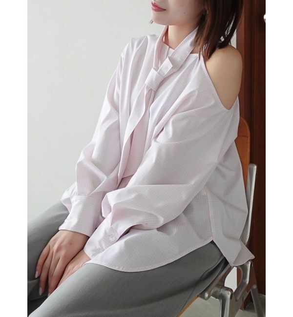 dazzlin「ネックタイシャツ」|シャツ・ブラウス|ピンク