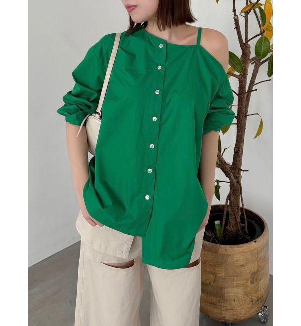 dazzlin「ネックタイシャツ」|シャツ・ブラウス|グリーン