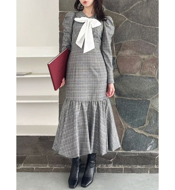 dazzlin「バルーンチェックワンピース」|ワンピース|ミックス