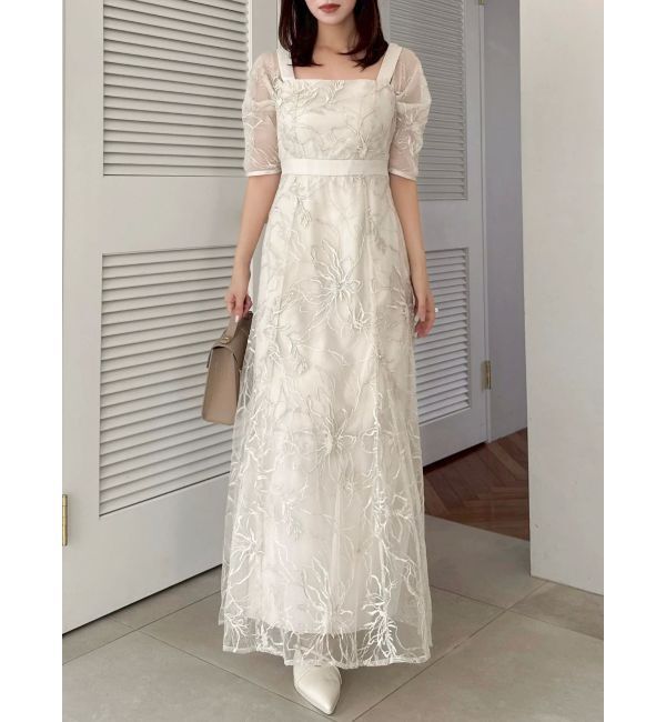 dazzlin「【藤井サチコラボ】ラメ刺繍チュール2WAYスリーブドレス」|ドレス|