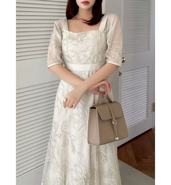 dazzlin「【藤井サチコラボ】ラメ刺繍チュール2WAYスリーブドレス」|ドレス|