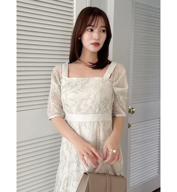 dazzlin「【藤井サチコラボ】ラメ刺繍チュール2WAYスリーブドレス」|ドレス|