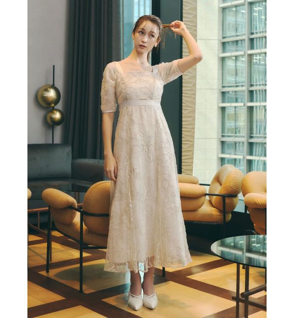 dazzlin「【藤井サチコラボ】ラメ刺繍チュール2WAYスリーブドレス」|ドレス|