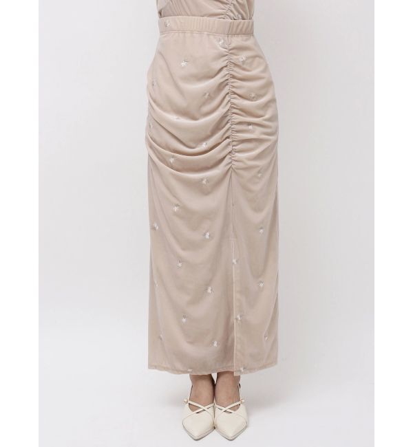 dazzlin「【セットアップ対応】フラワーシシュウベロアスカート」|スカート|