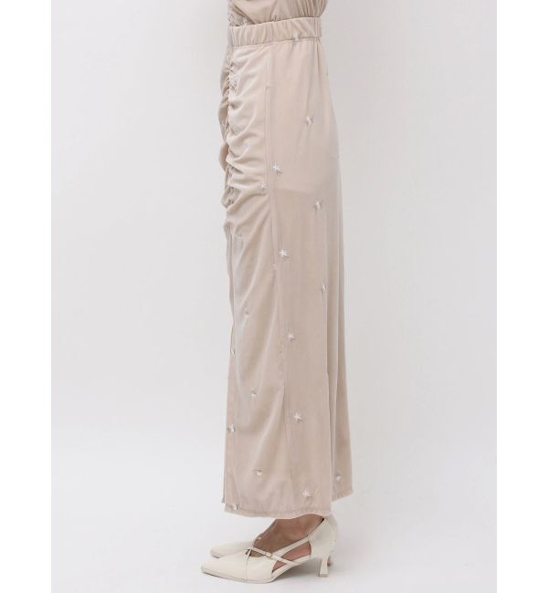 dazzlin「【セットアップ対応】フラワーシシュウベロアスカート」|スカート|