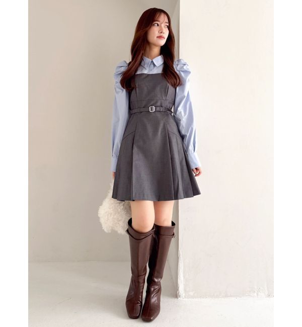 dazzlin「【追加生産分】長袖レイヤードシャツミニワンピース」|ワンピース|