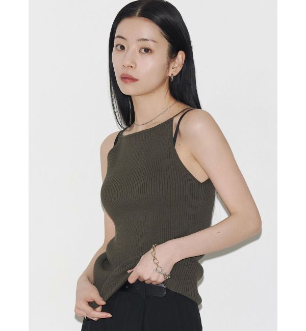 EMODA「【VEQUM】RIB HALTER NECK TOPS」|キャミソール|