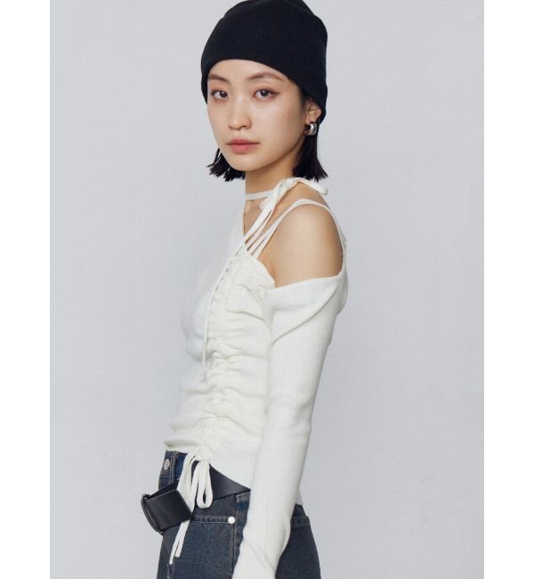 EMODA「アシンメトリーチョーカーギャザーニット」|ニット・セーター|