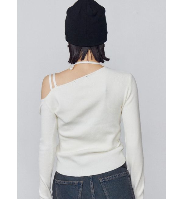 EMODA「アシンメトリーチョーカーギャザーニット」|ニット・セーター|