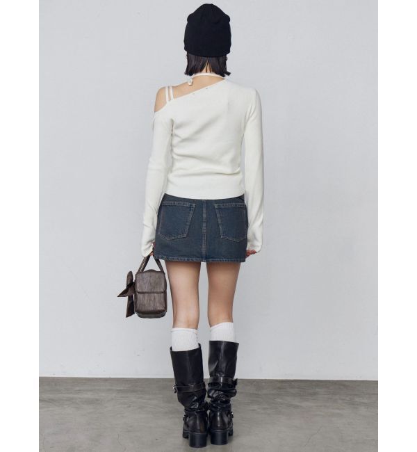 EMODA「アシンメトリーチョーカーギャザーニット」|ニット・セーター|