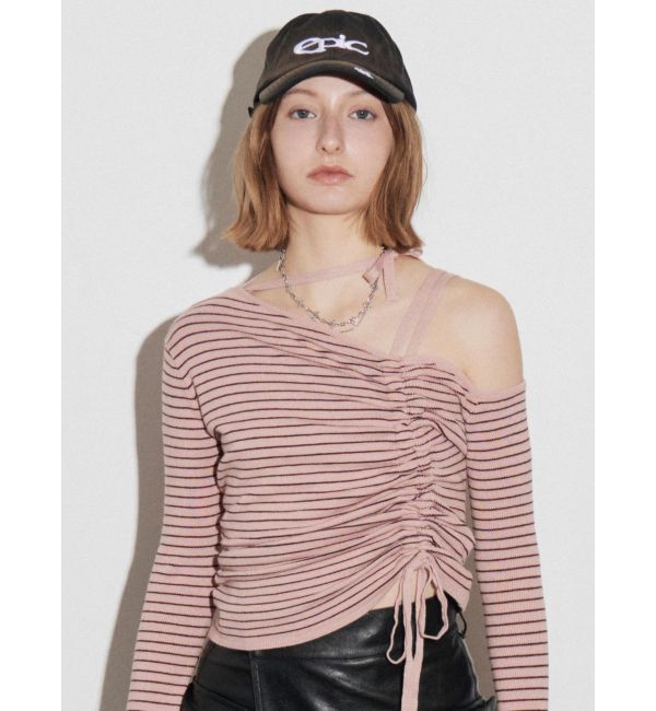 EMODA「アシンメトリーチョーカーギャザーニット」|ニット・セーター|