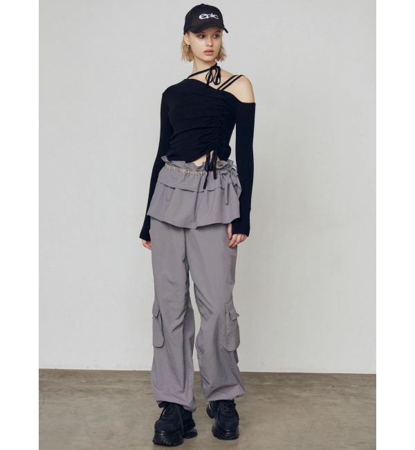 EMODA「アシンメトリーチョーカーギャザーニット」|ニット・セーター|