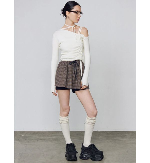 EMODA「アシンメトリーチョーカーギャザーニット」|ニット・セーター|