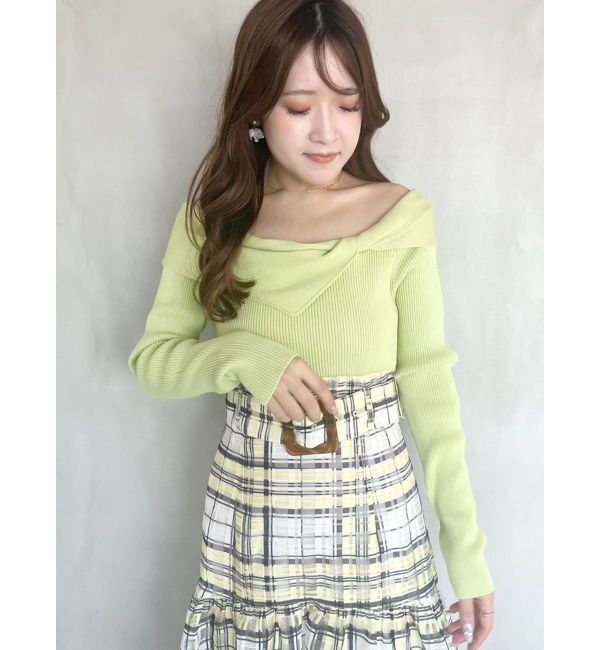 MERCURYDUO「カラーチェックティアードドッキングワンピース」|ワンピース|