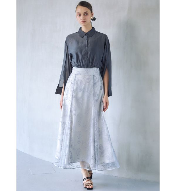 MERCURYDUO「スリットスリーブクロップドシャツ」|シャツ・ブラウス|