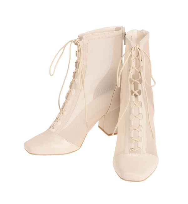 MERCURYDUO「レースアップメッシュブーツ」|ショートブーツ|