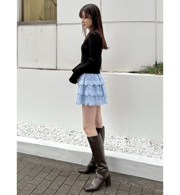 MERCURYDUO「スカラップレースティアードスカパン」|スカート|