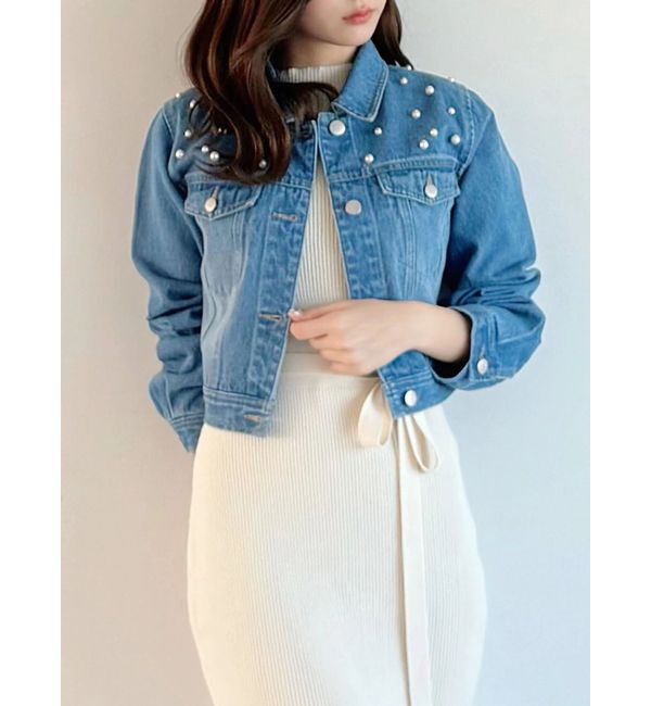MERCURYDUO「パール付Gジャン」|デニムジャケット|