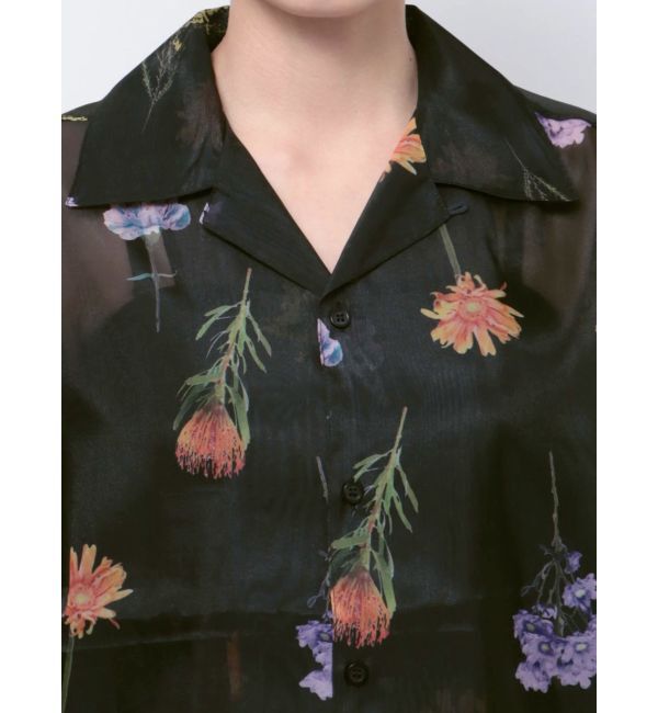 MURUA「フラワーシアーオープンカラーシャツ【WEB限定】」|シャツ・ブラウス|