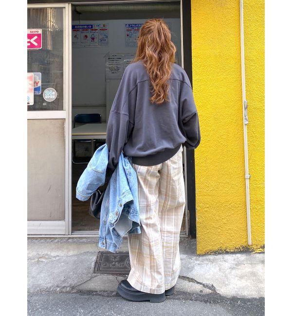 Ungrid「リネン混チェック柄パンツ」|その他|