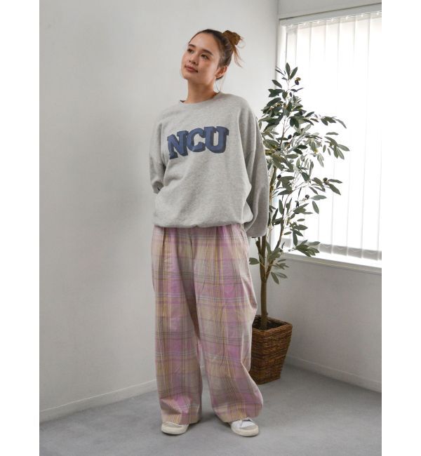 Ungrid「リネン混チェック柄パンツ」|その他|