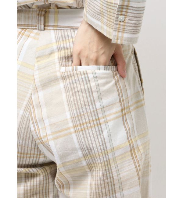 Ungrid「リネン混チェック柄パンツ」|その他|