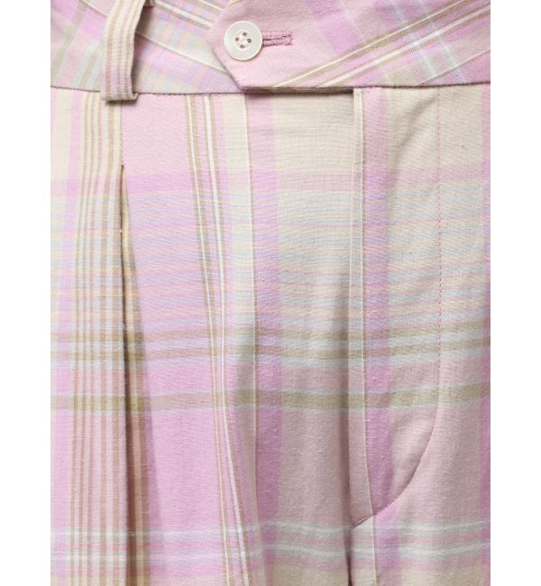 Ungrid「リネン混チェック柄パンツ」|その他|