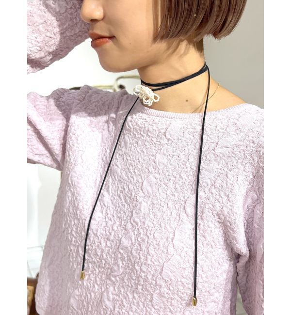 Ungrid「ビーズフラワーモチーフチョーカー」|ネックレス|