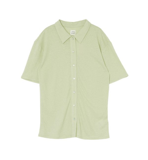 Ungrid「リネン混ハーフスリーブポロカーデ」|カーディガン|